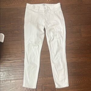 Paige Women's Verdugo crop ankle skinny white jeans